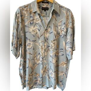🔥Croft & Barrow tropical print mens L shirt.  Beautiful colors and fabric!